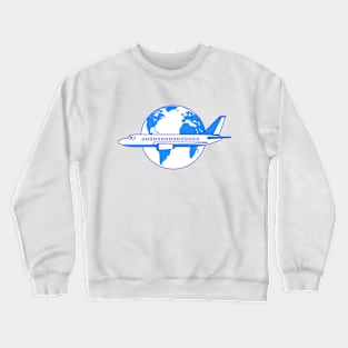 Airplane and globe Crewneck Sweatshirt